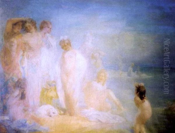 Grande Baignade Oil Painting by Pavel Dmitrievitch Chmarov