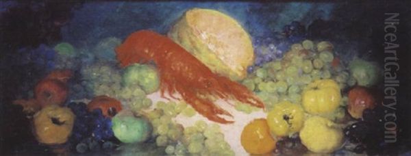 Nature Morte Aux Fruits Et A La Langouste Oil Painting by Pavel Dmitrievitch Chmarov