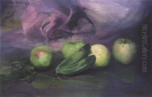 Nature Morte Aux Pommes Et Bananes Oil Painting by Pavel Dmitrievitch Chmarov