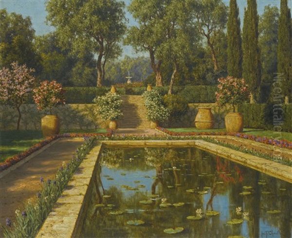 Jardin Fleuri, Nice Oil Painting by Ivan Fedorovich Choultse