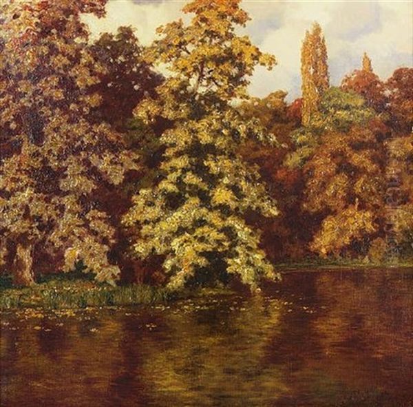 Autumn Lake Oil Painting by Ivan Fedorovich Choultse