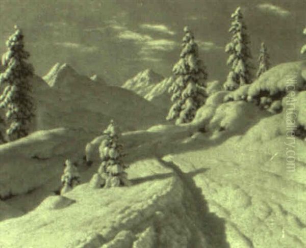 Snowy Path Oil Painting by Ivan Fedorovich Choultse