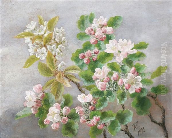 An Apple Bough Laden With Blossom Oil Painting by Anthonie, Anthonore Christensen