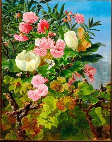 Nerier Og Magnolier. Motiv Fra Cadenabia At Comosoen Oil Painting by Anthonie, Anthonore Christensen