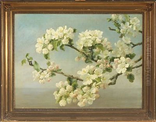 Apple Branch In Blossom Oil Painting by Anthonie, Anthonore Christensen