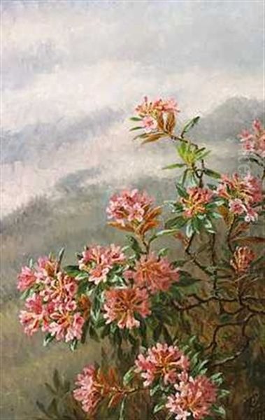 Blomstrende Kejserbusk, Alperne Oil Painting by Anthonie, Anthonore Christensen