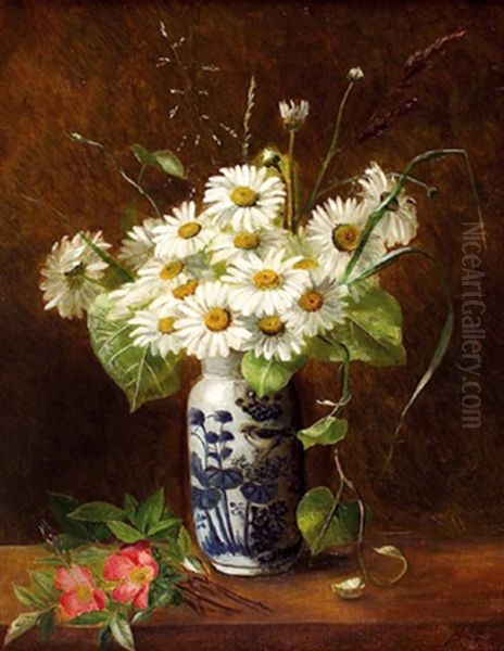 Margariten In Vase Oil Painting by Anthonie, Anthonore Christensen
