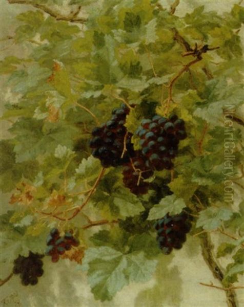 Druer. Voksende Bla Druer Oil Painting by Anthonie, Anthonore Christensen