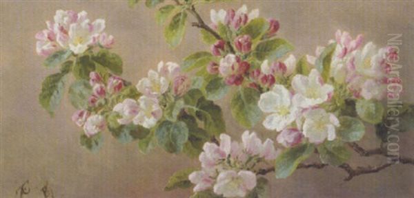 Blomstrende Aeblegren Oil Painting by Anthonie, Anthonore Christensen