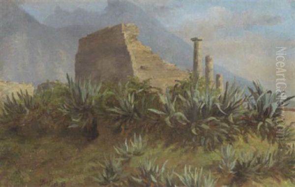 Parti Fra Pompei Med Udsigt Over Teatret Oil Painting by Anthonie, Anthonore Christensen