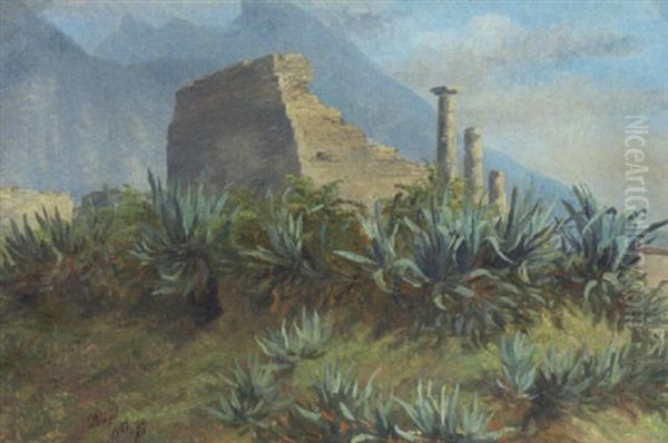 Udsigt Over Teateret, Pompei Oil Painting by Anthonie, Anthonore Christensen