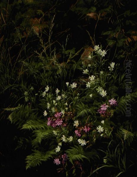 Et Stengaerde Ved Forsommertid Oil Painting by Anthonie, Anthonore Christensen