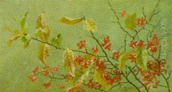 Grene Med Baer Og Blomster Oil Painting by Anthonie, Anthonore Christensen