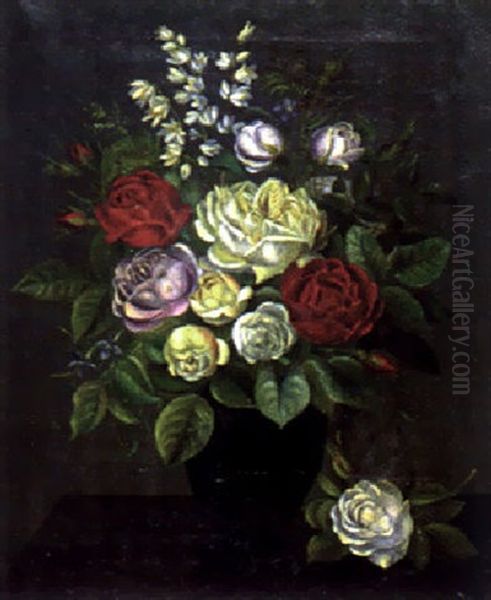 Stilleben Mit Rosen Oil Painting by Anthonie, Anthonore Christensen