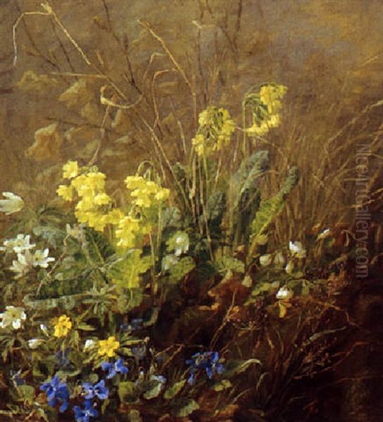 Skovbund Med Vilde Blomster Oil Painting by Anthonie, Anthonore Christensen