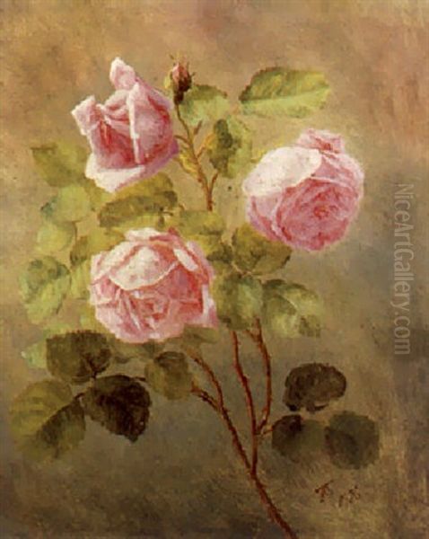 Rode Roser Oil Painting by Anthonie, Anthonore Christensen