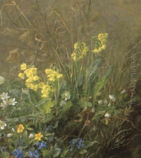 Skovbund Med Vilde Blomster Oil Painting by Anthonie, Anthonore Christensen