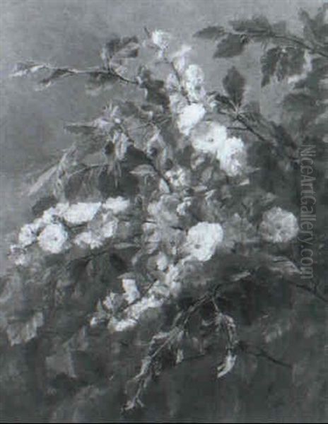 Opstilling Med Blomstrende Grene Og Bogegrene Oil Painting by Anthonie, Anthonore Christensen