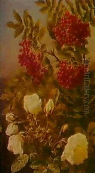 Rosor Och Ronnbar Oil Painting by Anthonie, Anthonore Christensen