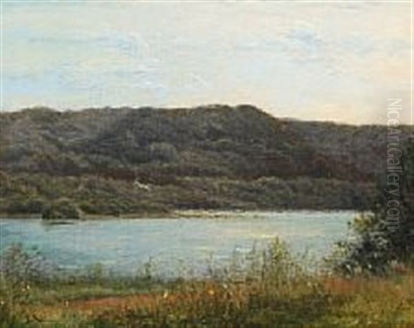 Forest Lake Oil Painting by Godfred B.W. Christensen