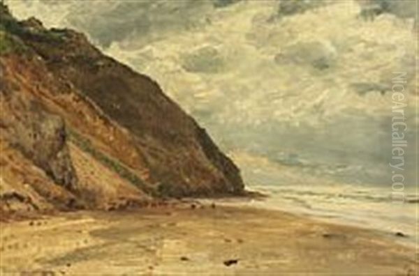 Scene From Rubjerg Knude, Northern Denmark Oil Painting by Godfred B.W. Christensen