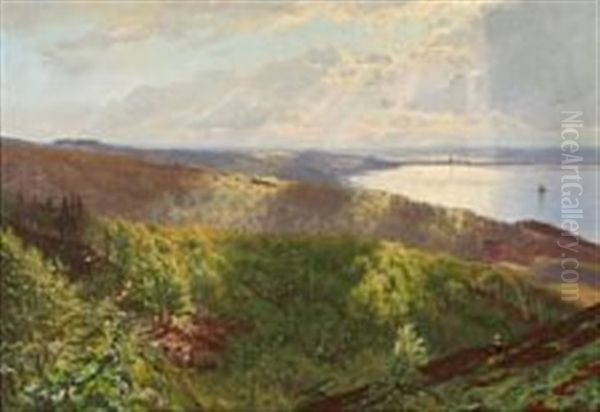 Landscape Near Silkeborg Oil Painting by Godfred B.W. Christensen