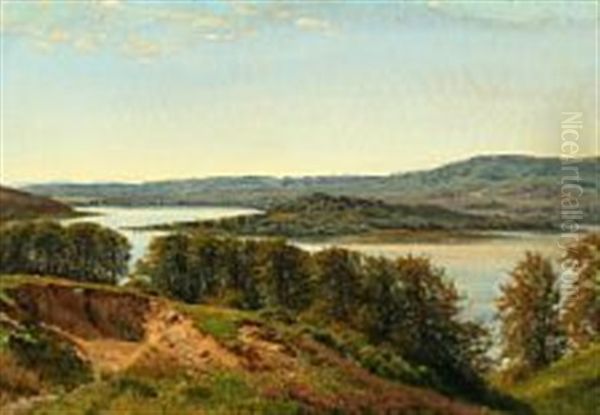 Landscape From The Surroundings Of The Sky Mountain Oil Painting by Godfred B.W. Christensen