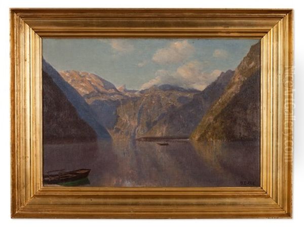 Lake Konigssee Oil Painting by Godfred B.W. Christensen