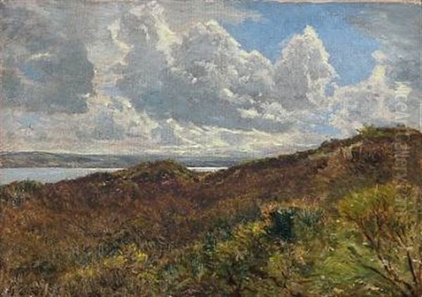 View From Munkholm Near Vejle, Denmark Oil Painting by Godfred B.W. Christensen