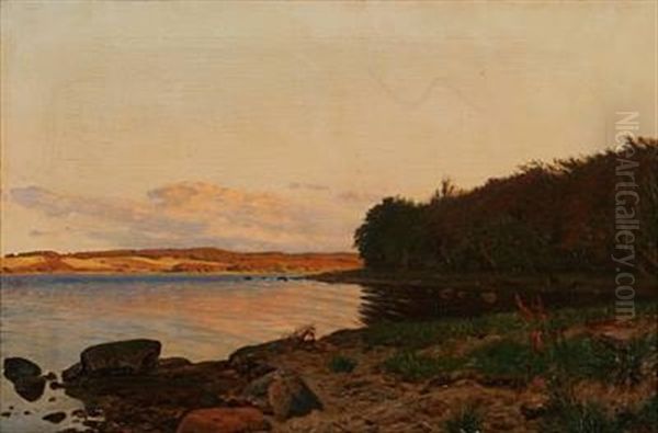 View Of A Danish Inlet Oil Painting by Godfred B.W. Christensen