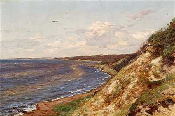 Mulbjergklint Ved Rosenfeldt Oil Painting by Godfred B.W. Christensen