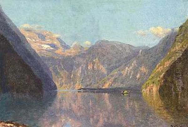 Konigsee I Baiern Oil Painting by Godfred B.W. Christensen
