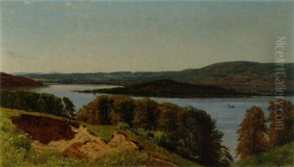 Parti Fra Silkeborgsoerne Oil Painting by Godfred B.W. Christensen