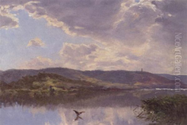 Parti Fra Himmelbjerget Ved Laven Oil Painting by Godfred B.W. Christensen