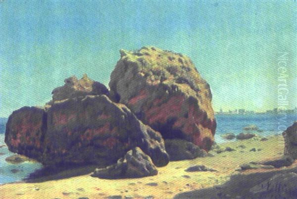 Sydlandsk Strandparti Oil Painting by Godfred B.W. Christensen