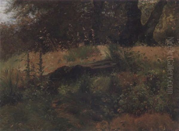 Blommande Skogsglanta Oil Painting by Godfred B.W. Christensen