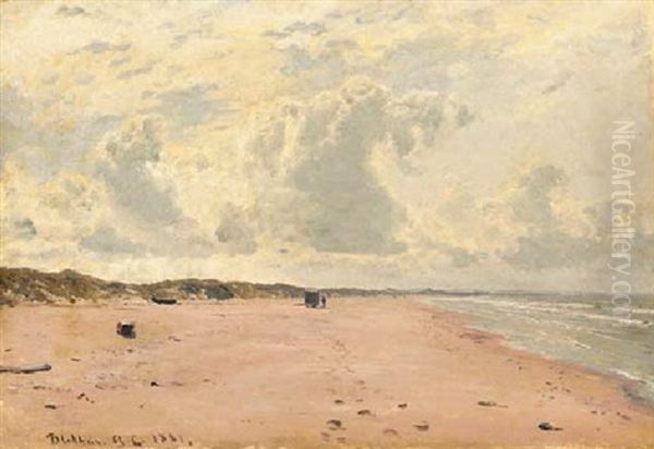 Blokhus Beach Oil Painting by Godfred B.W. Christensen