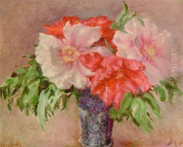 Paeoner Oil Painting by Godfred B.W. Christensen