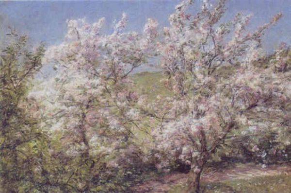 Blomstrende Aebletraeer Oil Painting by Godfred B.W. Christensen