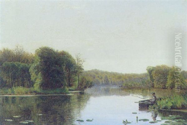 Mand, Der Fisker Oil Painting by Godfred B.W. Christensen