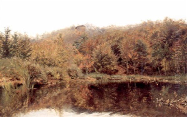 Udsigt Til Den Gamle Pavillon, Munkebjerg Oil Painting by Godfred B.W. Christensen