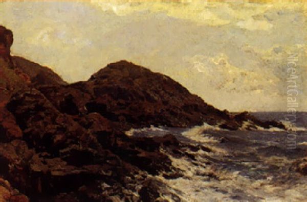 Klippekyst, Kullen Oil Painting by Godfred B.W. Christensen