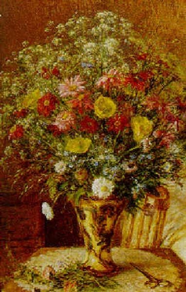 Markbuket Pa Et Bord. Sandagerhus Oil Painting by Godfred B.W. Christensen