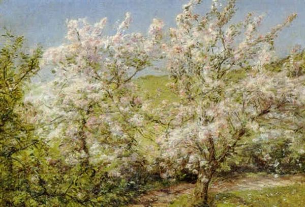 Blomstrende Aebletraeer Oil Painting by Godfred B.W. Christensen