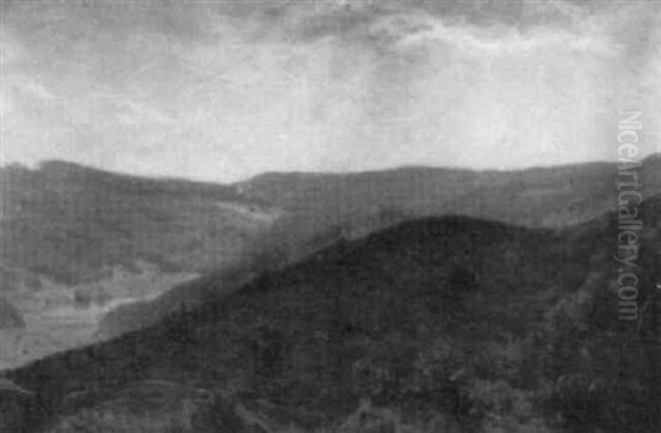 Danish Landscape Oil Painting by Godfred B.W. Christensen