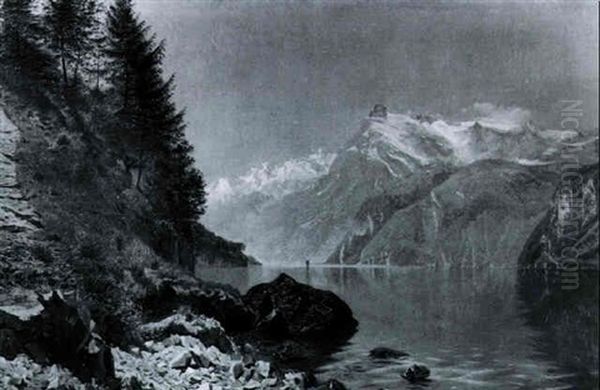 Vierwaldstattersee Oil Painting by Godfred B.W. Christensen