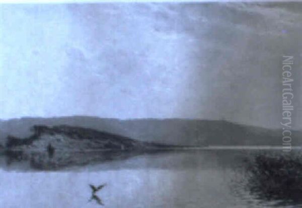 Udsigt Mod Himmelbjerget Oil Painting by Godfred B.W. Christensen