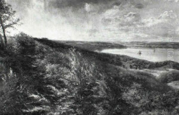 Blick Auf Munkebjerg Mit Vejlefjord Oil Painting by Godfred B.W. Christensen