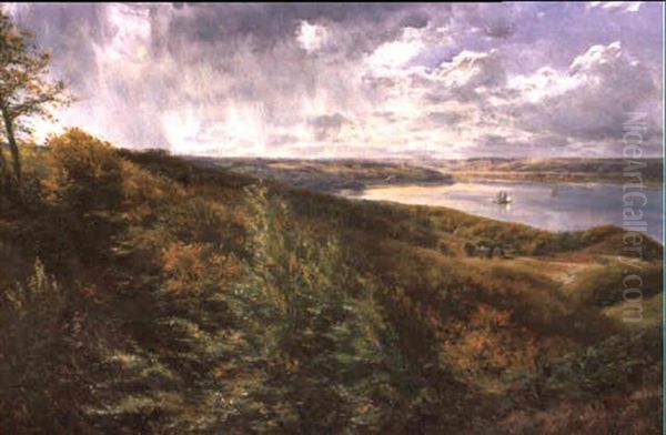 Blick Auf Munkebjerg Mit Vejlefjord Oil Painting by Godfred B.W. Christensen
