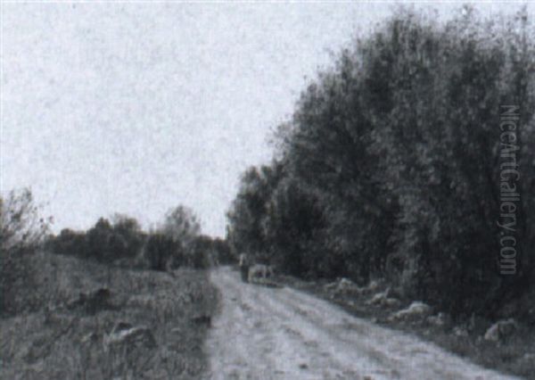 Markvej Ved Herlufsholm, En Sommerdag Oil Painting by Godfred B.W. Christensen